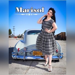 True vintage, 1950s, jersey, drop waist dress